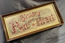 Antique Victorian Motto Paper Punch Sampler Blessed Are the Pure in Heart  picture