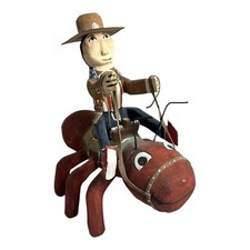 Vintage Native American Delbert Buck Whimsical Cowboy On Giant Ant Sculpture picture