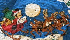 Vintage Disney Mickey Mouse Christmas Holiday Full Queen Size Bedspread Coverlet picture