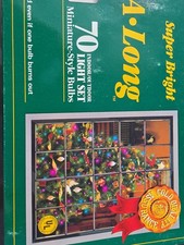 GE String~A~Long Miniature Style Christmas Lights, 70 Color Bulbs, 32 Ft, NOS. picture