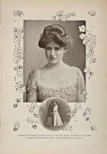 1908 Vintage Magazine Illustration Actress Charlotte Walker picture
