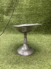 Vintage 100% Solid Pewter Pedestal Dish For Candy or Nuts picture