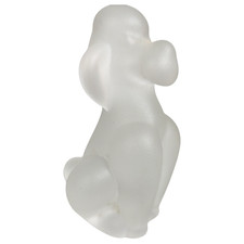 Cristal D'Arques France Poodle Dog Figurine Small Frosted Crystal Clear Decor picture