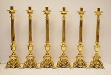Set of 6 Brass Church Holy Family Altar Candlesticks 20