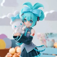 Hot 20CM Anime Hatsune Miku X Cinnamoroll Figure Anime Peripheral Collectible picture