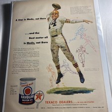 Vintage 1950s Texaco Havoline Motor Oil Magazine Ad Otto Graham Football picture