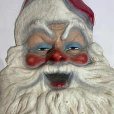 Vintage 1950s Pulp Santa Claus Face Wall Plaque Rare Santa California NoHo Label picture