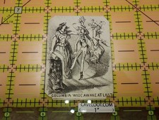 Rare 1861 Civil War Patriotic Card Columbia Wide Awake At Last Anti-Secession picture