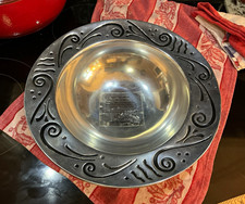 Lenox Pewter Serving Bowl w/ Scroll Rim Metal Serveware Collectible, NWT picture