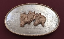 VTG Old West Sterling Silver Irvine Jachens 1969 SJCHA President’s Belt Buckle picture