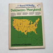 Vintage 1983 Rand McNally Commercial Reference Map & Guide Delaware/Maryland picture