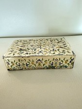 VINTAGE BOX HAND DECORATED WITH ENAMEL DECORATION picture