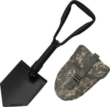 AMES US Military E TOOL ENTRENCHING TOOL SHOVEL & ACU COVER CASE POUCH VGC picture