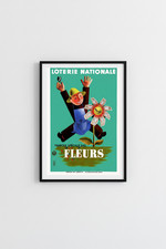 RARE Loterie Nationale 1950s French Vintage Poster - 24x32” picture