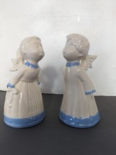  Porcelain Kissing Angels Figurines.  Angel Boy & Girl. picture