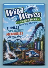 WILD WAVES THEME PARK TRAVEL POSTER *2X3 FRIDGE MAGNET* SOUVENIR GIFT WASHINGTON picture