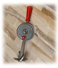 Vintage KRASCO Jiffy Whip Hand Held Mixer 1940s-1950s Red Painted Wood Handle picture