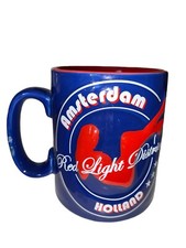 Amsterdam Red Light District Mug 12 oz. Mug Total Dutch Holland Red White Blue picture
