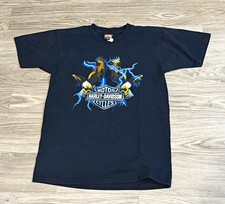 vintage harley davidson rare eagle lightning front hit shark back hit size L picture