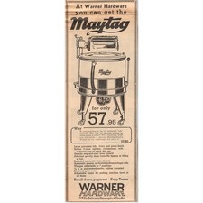 1935 Mpls Journal Newspaper Ad Warner Hardware Maytag Washing Machines FL5-3 picture