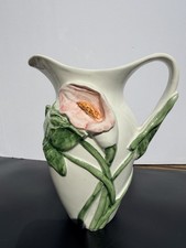 Italian Pottery White Ceramic Calla Lily Vase Pitcher 9