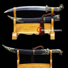 24'' Black Sharp Mongolian Sword Stainless Steel Self-defence Knife Short Tanto picture