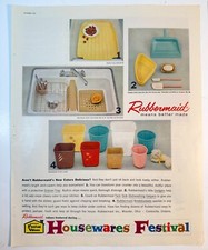 Vintage 1960 Rubbermaid Storage Houseware Festival MCM Advertisement Print Ad picture