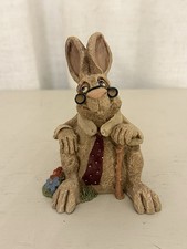 Vintage Frumps Foster Bunny Rabbit Figurine Glasses Cane Necktie Doug Harris picture