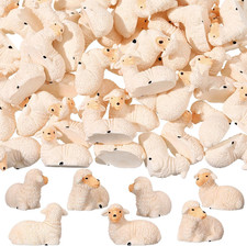 50 Mini Sheep Figurines Easter Miniature Resin Sheep Figurine Lamb Statue Religi picture