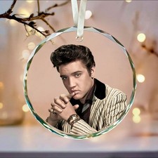 Elvis Presley Christmas Ornament, Celebrity Fan Holiday Gift, Acrylic or Glass picture