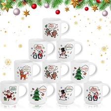 Yungyan 10 Pcs Ceramic Christmas Mug 9 oz Christmas Coffee Mugs Snow Scene Re... picture