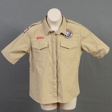 Girls XLarge Official BSA Boy Scout Cub Scout Short Sleeve Shirt ~ Khaki -0586 picture