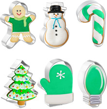 Christmas Cookie Cutters 6 PCS, 4'' picture