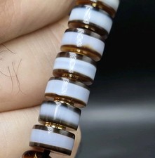 Antique Old Dzi Agate Yemeni Banded Agate Beads Bracelet picture