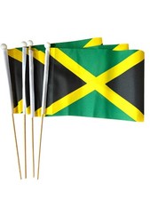 JAMAICA Caribbean PACK OF 4 MEDIUM HAND FLAGS 22cm x 15cm (9x6
