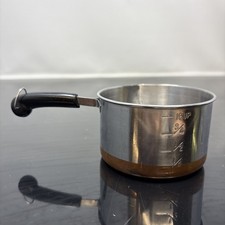 Vintage Stainless Copper Clad Bottom Mini 1 Cup Measure Melting Butter Pan picture