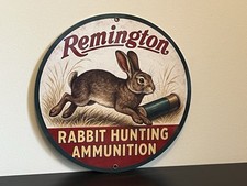 Remington Ammunition ShotGun Shells Vintage Style Metal Sign Rabbit picture