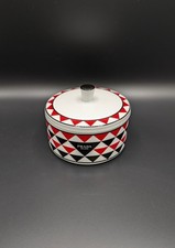 PRADA Milano Porcelain Storage Box Lid Geometric Triangle Red Black 12cm NIB picture
