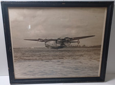 Framed Photo 1938 President FDR Landing in Hawaii Water 8 3/4