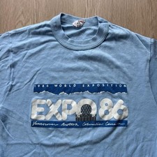 Vintage 1986 Expo 86 Vancouver Canada Blue Tshirt picture