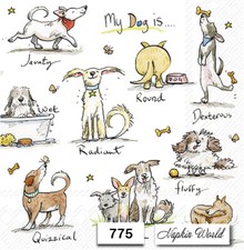 (775) TWO Paper LUNCHEON Decoupage Art Craft Napkins - DOGS PUPS PUPPIES CANINE picture