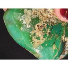 Chrysoprase Stone w/ Dendritic Apple Green Gemstone (226 grams) picture
