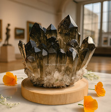 NEW FIND Rare Smoky Quartz Crystal Cluster Natural Geode Mineral Specimen Gift picture