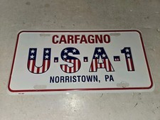 Vintage 70s/80s U.S.A.-1 Carfagno,Norristown,Red,White,Blue Chevy License Plate picture