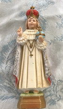 #Q Vintage Jesus Infant Child of Prague  Statue 8 1/2