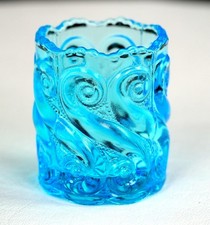 LG Wright S Repeat Celeste Blue Glass Vintage 2 1/4