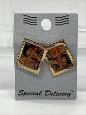 Vintage Elvis Presley 29 Cent Stamp Post Earrings picture