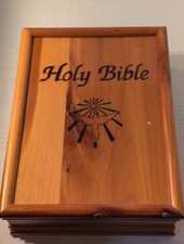 Dove of Peace KJV Widows Bible + Cedar Wood Box UAW Grand Blanc MI picture