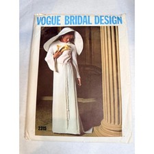 Vtg 1970 Vogue 2315 Bridal Wedding Dress Gown Headpiece Pattern Sz 10 Complete picture