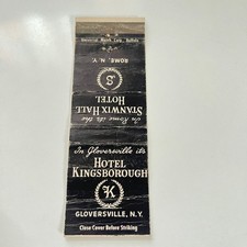 Hotel Kingsborough Stanwix Gloversville NY Vintage Matchbook Cover TMB67-3 picture